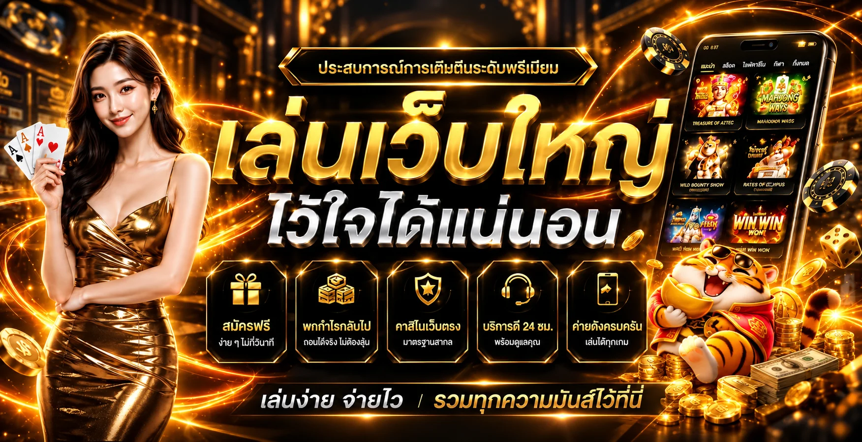 สล็อตออนไลน์ 24KHUB บนมือถือและมาสคอตเสือ